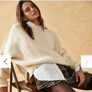 Free People Easy Street tunic sweater XS cream